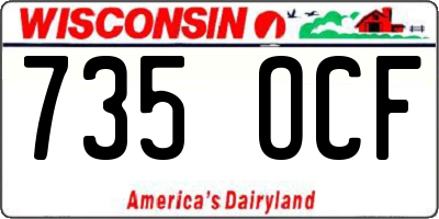 WI license plate 735OCF