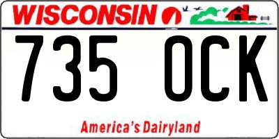 WI license plate 735OCK