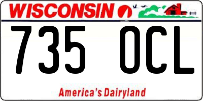 WI license plate 735OCL