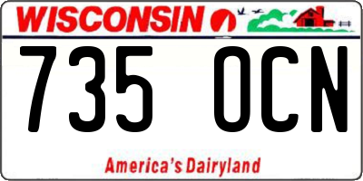WI license plate 735OCN