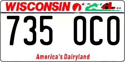 WI license plate 735OCO