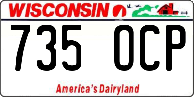 WI license plate 735OCP