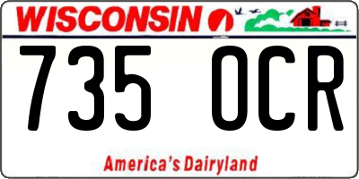 WI license plate 735OCR