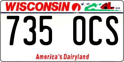 WI license plate 735OCS