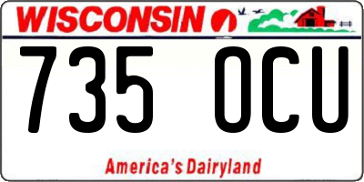 WI license plate 735OCU