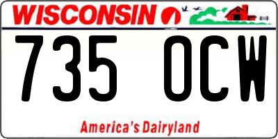 WI license plate 735OCW