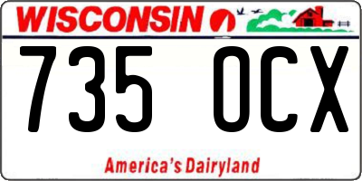 WI license plate 735OCX