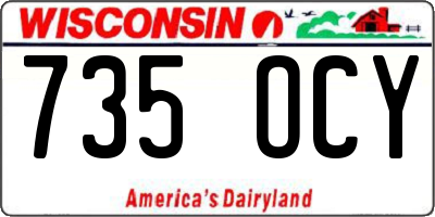 WI license plate 735OCY