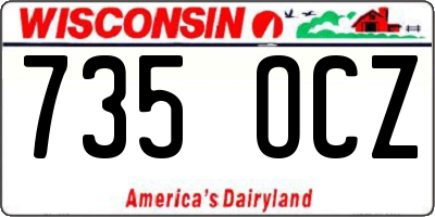 WI license plate 735OCZ