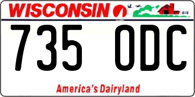 WI license plate 735ODC
