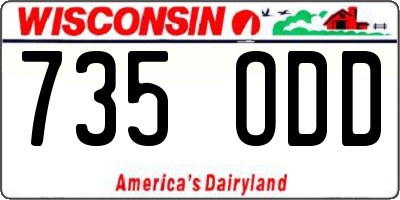 WI license plate 735ODD