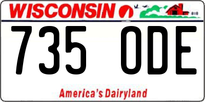 WI license plate 735ODE