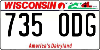 WI license plate 735ODG