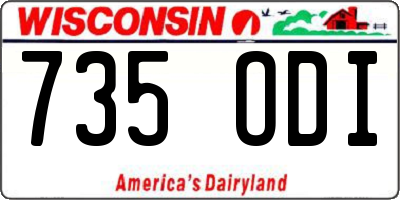 WI license plate 735ODI
