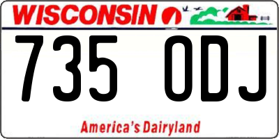 WI license plate 735ODJ
