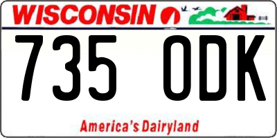 WI license plate 735ODK