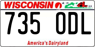 WI license plate 735ODL