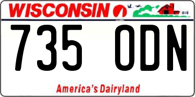 WI license plate 735ODN