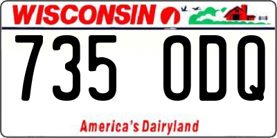 WI license plate 735ODQ