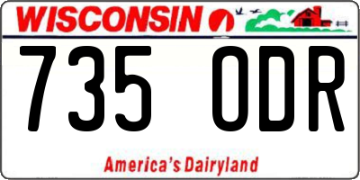 WI license plate 735ODR