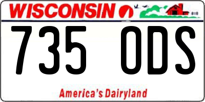 WI license plate 735ODS
