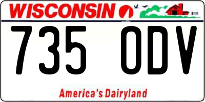 WI license plate 735ODV