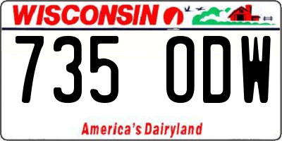 WI license plate 735ODW