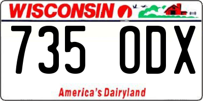 WI license plate 735ODX