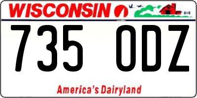 WI license plate 735ODZ