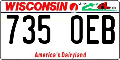 WI license plate 735OEB