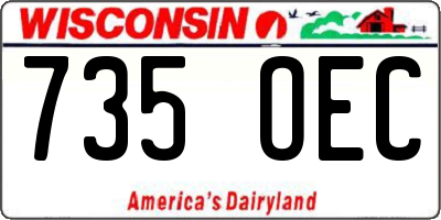 WI license plate 735OEC