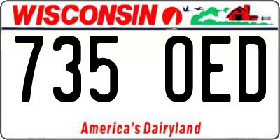 WI license plate 735OED