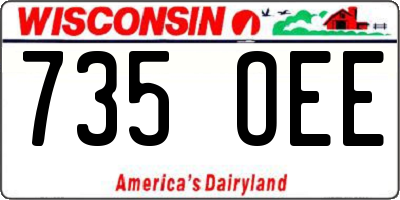 WI license plate 735OEE