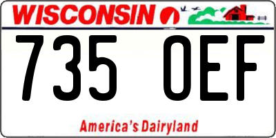WI license plate 735OEF