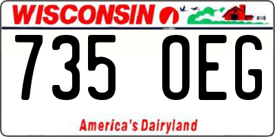 WI license plate 735OEG