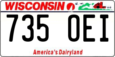WI license plate 735OEI