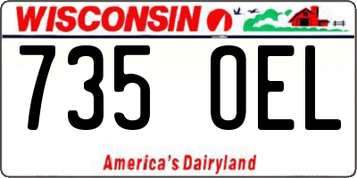 WI license plate 735OEL