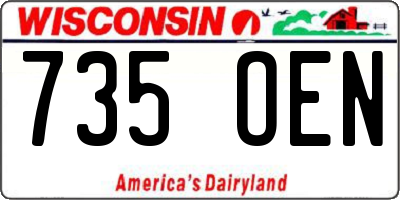 WI license plate 735OEN