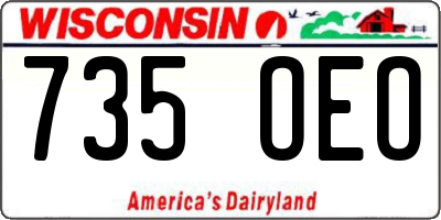 WI license plate 735OEO