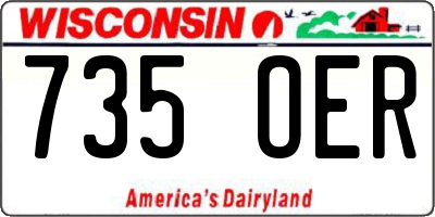 WI license plate 735OER