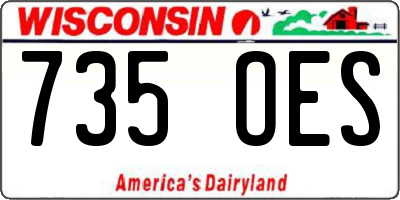 WI license plate 735OES