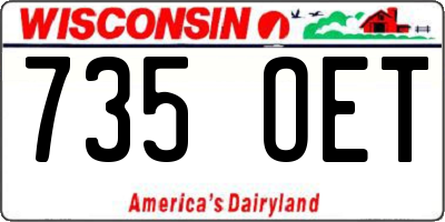 WI license plate 735OET