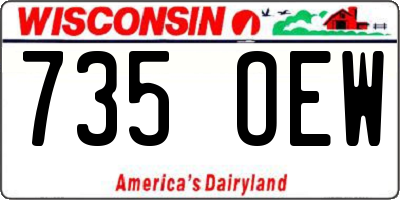 WI license plate 735OEW