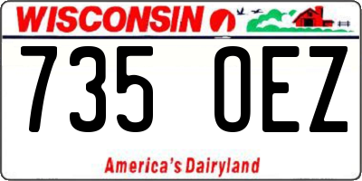 WI license plate 735OEZ