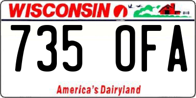 WI license plate 735OFA