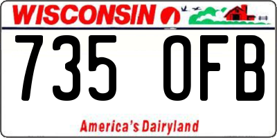 WI license plate 735OFB