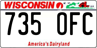 WI license plate 735OFC
