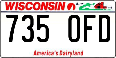 WI license plate 735OFD