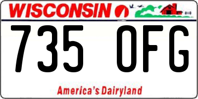 WI license plate 735OFG