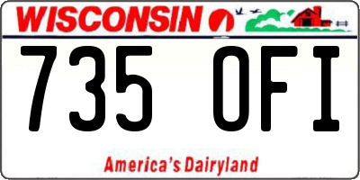 WI license plate 735OFI